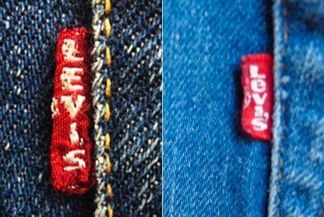 On the left is a Levi's RED TAB with capital or big 