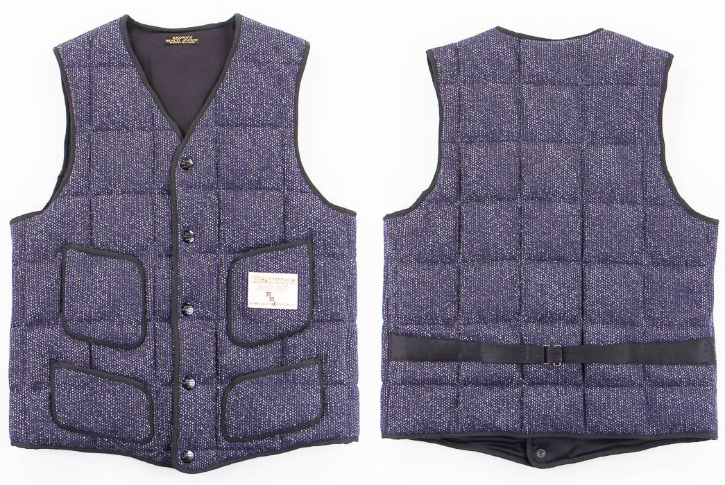 Brown's Beach Navy Down Quilted Vest