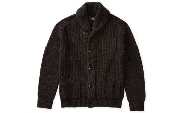 fav-rrl-black-indigo-cotton-blend-donegal-cardigan-front