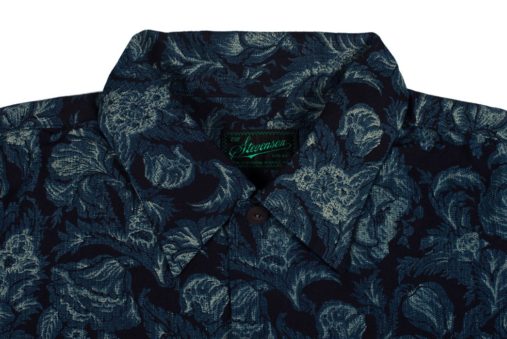 Stevenson Overall Co. Indigo-Dyed Flower Print Shirts