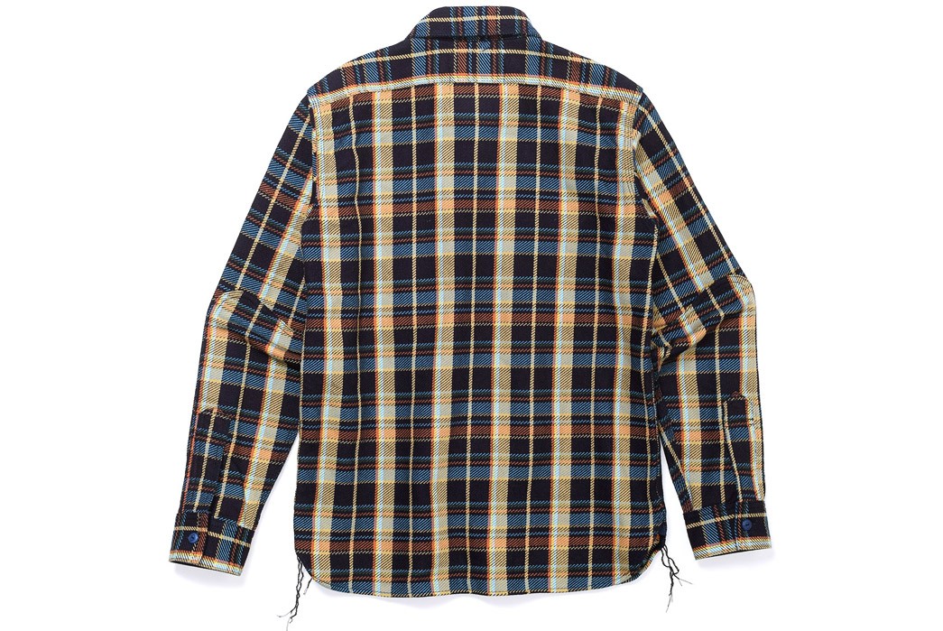 samurai-jeans-indigo-rope-dyed-heavy-flannel-work-shirt-back