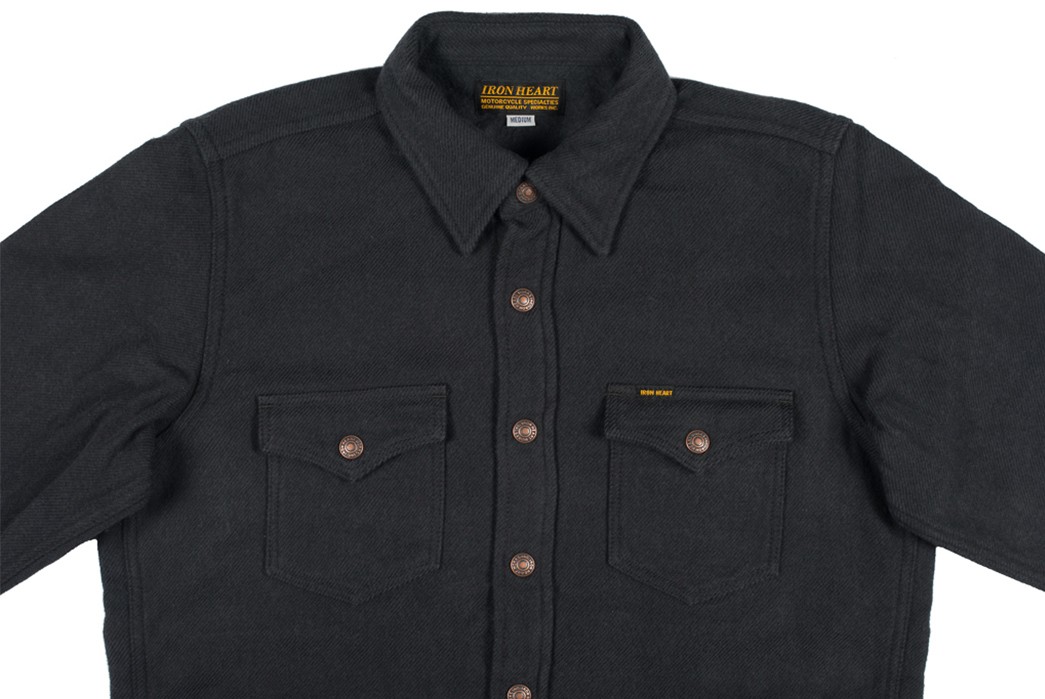iron-heart-ultra-heavy-flannel-cpo-shirts-black-front-sleeves-up