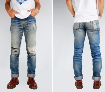 Fade of the Day - Mischief Denim SR-003 (2.5 Years, 3 Washes, 1 Soak)-model-front-back
