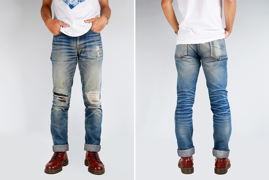 Fade of the Day - Mischief Denim SR-003 (2.5 Years, 3 Washes, 1 Soak)-model-front-back