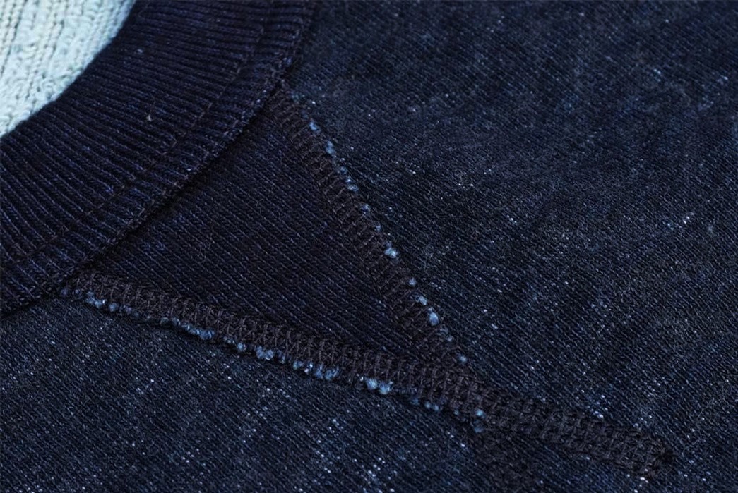 pure-blue-japan-indigo-herrinbone-crewneck-sweatshirt-front-top-detailed