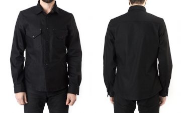 shockoe-atelier-candiani-black-selvedge-field-shirt-model-front-back