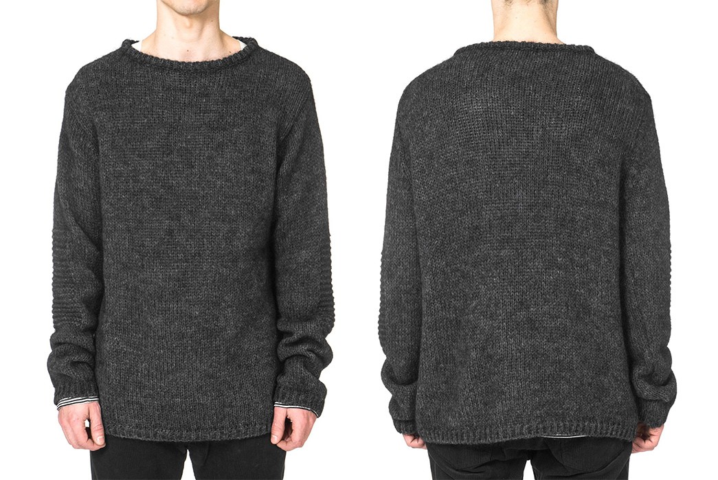sweaters-with-elbow-patch-five-plus-one-3-nonnative-farmer-sweater-w-n-mohair-yarn-charcoal