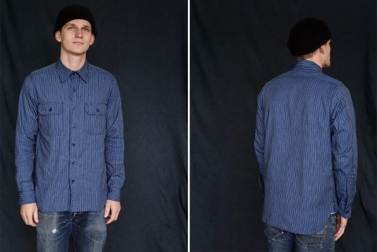 tellason-japanese-indigo-striped-selvedge-clampdown-shirt-model-front-back</a>