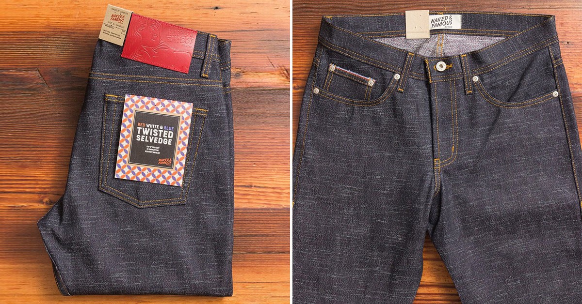 Naked and Famous Denim Red, White and Blue Twisted Weft 