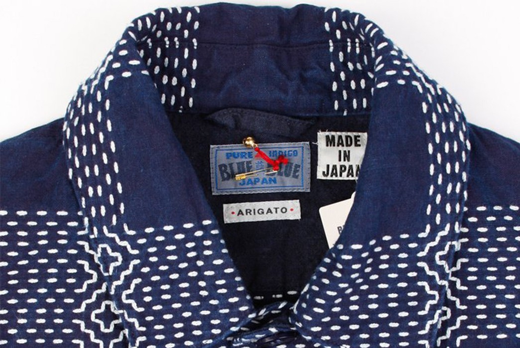 Blue-Blue-Japan-White-Sashiko-Stitched-Coverall-Jacket-collar