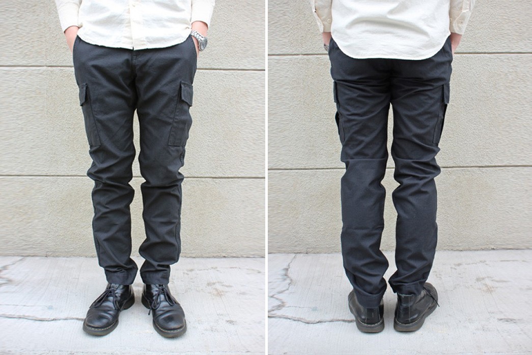 Cargo-Pants---Five-Plus-One-4)-Japan-Blue-JB2402-Fatigue-Cargo-Pant-in-Military-Back-Satin-front-back