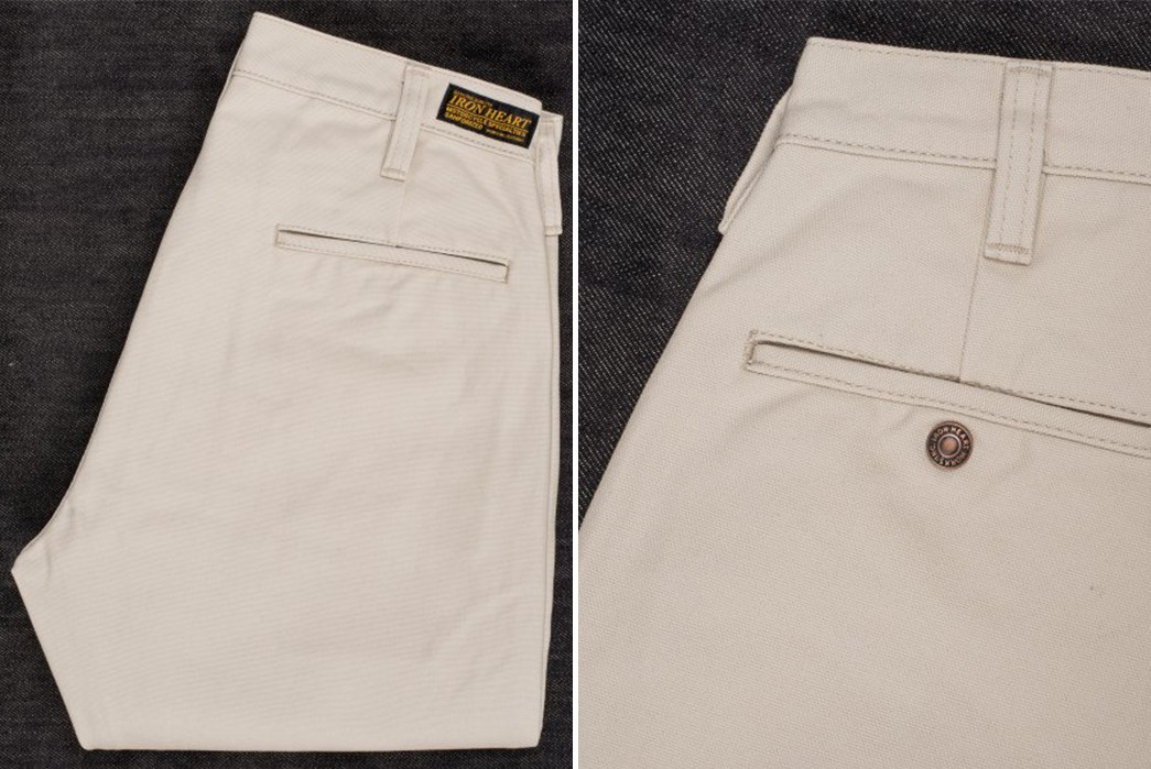 Iron-Heart-IH-816-IVO-Ivory-17oz.-Duck-Work-Pants-folded-and-back-side