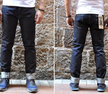 Momotaro-x-Corlection-18oz.-0301-18VSP-Selvedge-Jeans-model-front-back