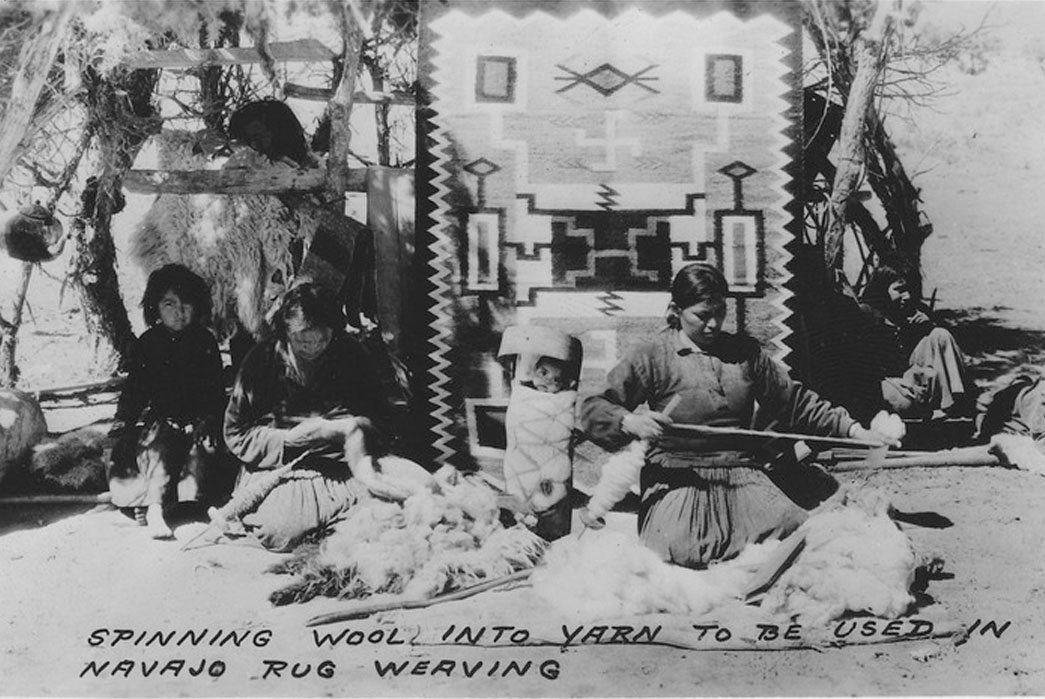 Blanket making in 1933. Image Bureau of Indian Affairs via Tom Clark.