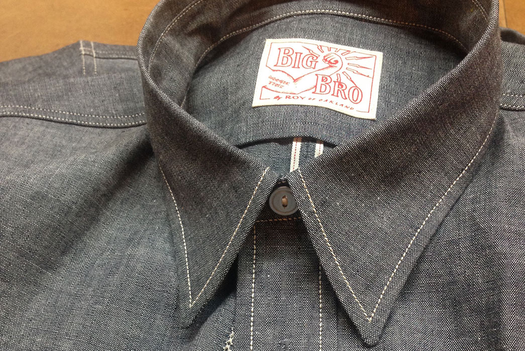 Roy-Charcoal-BBQ-Shirt-in-Japanese-Selvedge-Chambray-front-collar