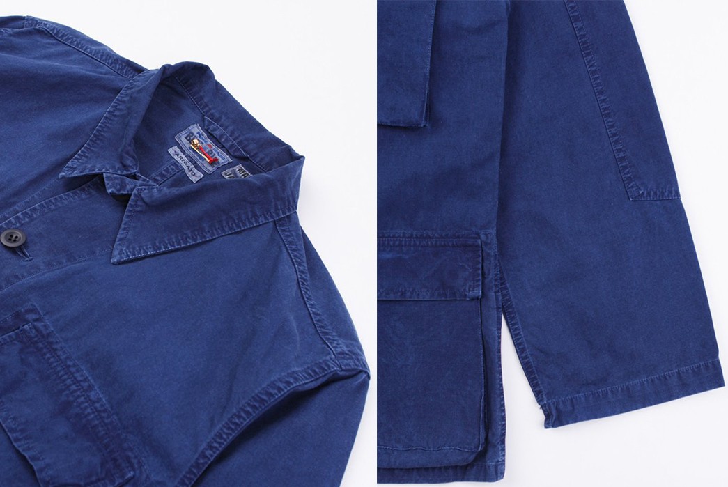 Blue-Blue-Japan-Indigo-Hand-Dyed-Cotton-Poplin-Four-Pocket-Shirt-Jacket-front-and-sleeve