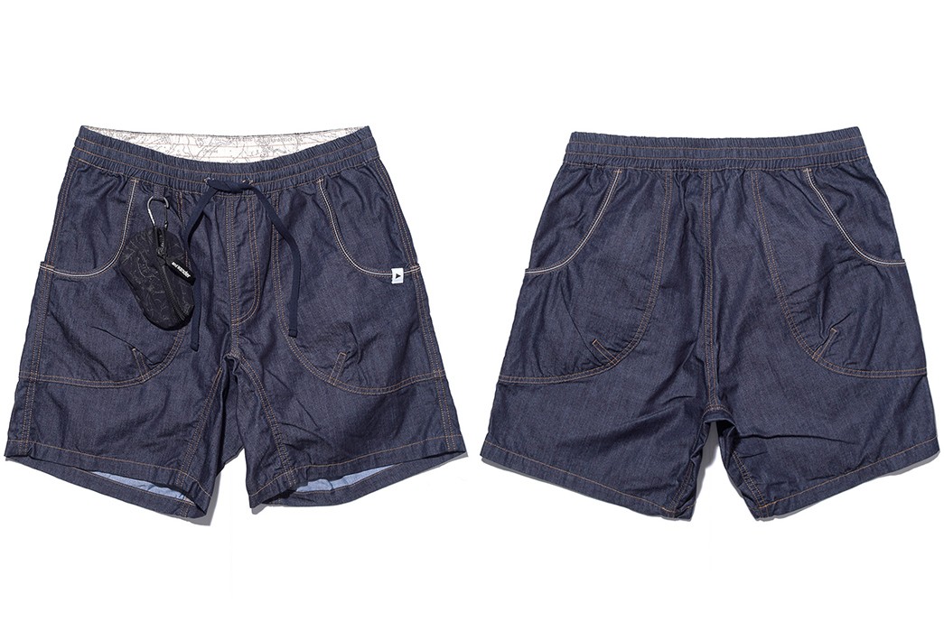Drawstring-Shorts---Five-Plus-One-1)-and-WANDERER-Dry-Denim-Easy-Shorts-front-back