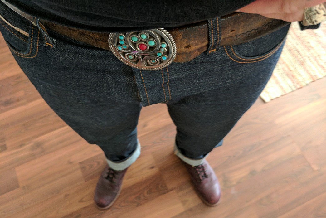 Fade-of-the-Day---Custom-Handmade-Navajo-Style-Belt-(10+-Years)-model-front