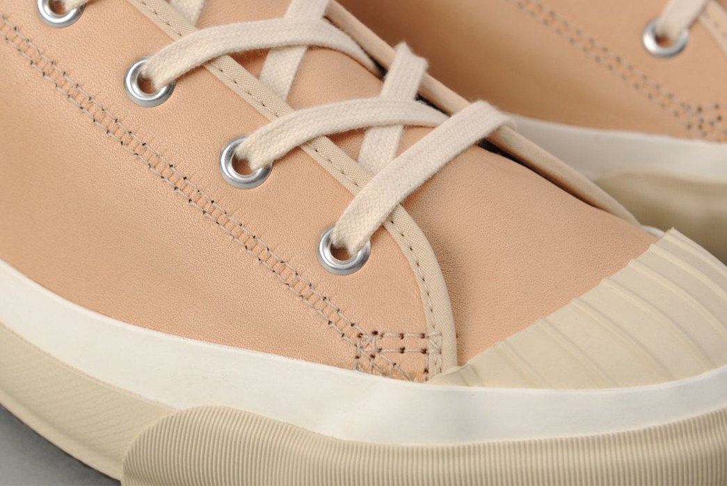 The-Hill-Side-New-Low-Sneakers-Use-Japanese-Natural-Veg-Tan-Leather-front-side-detailed