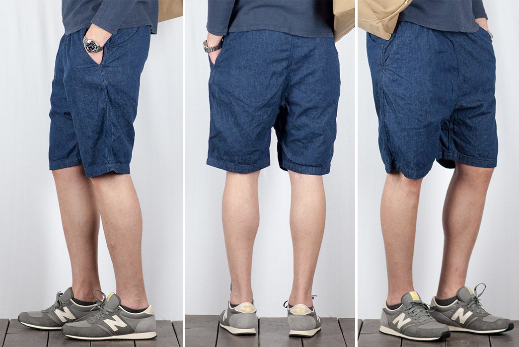Boulder-Your-Blues-Away-with-orSlow's-Denim-Climbing-Shorts-model-back-and-sides
