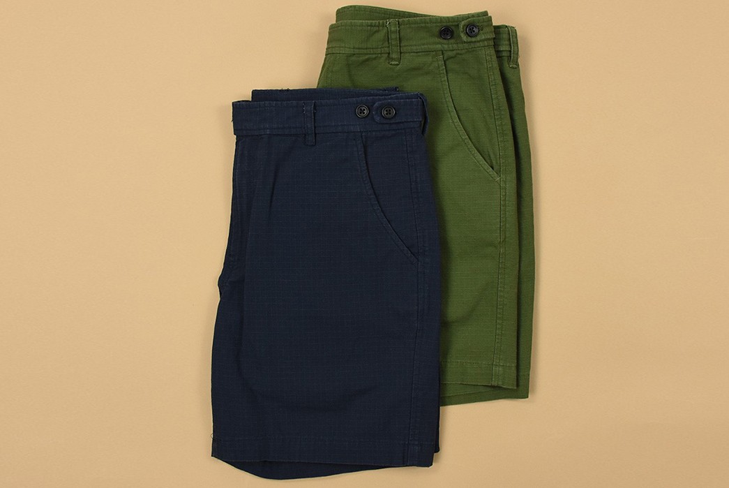 Corridor-x-American-Trench-Ripstop-Shorts-blue-green-folded
