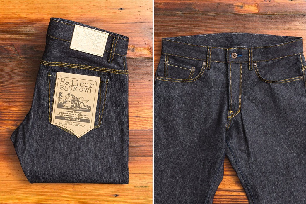 Deadstock-Japanese-Denim-Goes-Into-the-Railcar-Fine-Goods-x-Blue-Owl-Workshop-Bandit-Jeans-folded-and-front-top