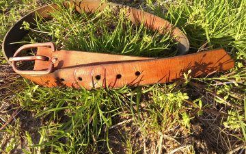 Fade-of-the-Day---Cause-and-Effect-Leather-Belt-(5-Years)-on-grass