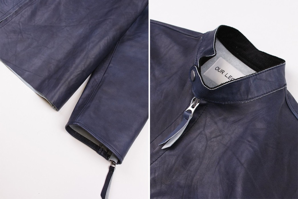 Our-Legacy-Indigo-Leather-Cafe-Racer-sleeve-and-collar