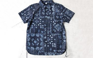 Pure-Blue-Japan-Paisley-Discharge-Print-Deep-Indigo-Short-Sleeve-Shirt-front