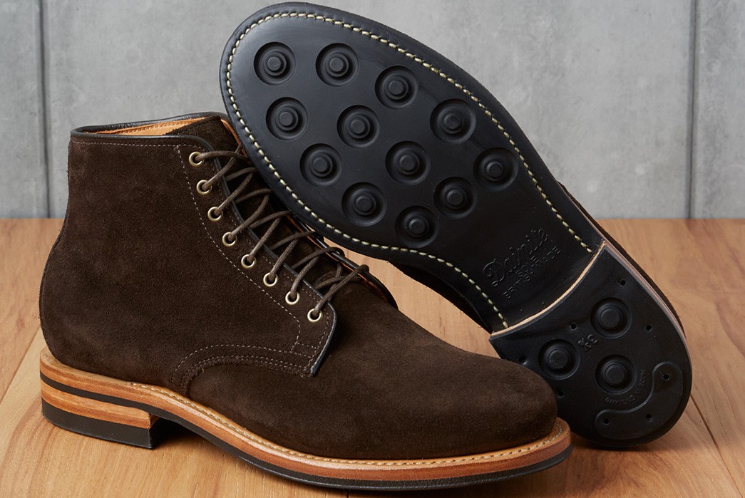 Viberg-2030-Dainite-Arabica-Calf-Suede-Derby-Boot-pair-front-side-and-bottom
