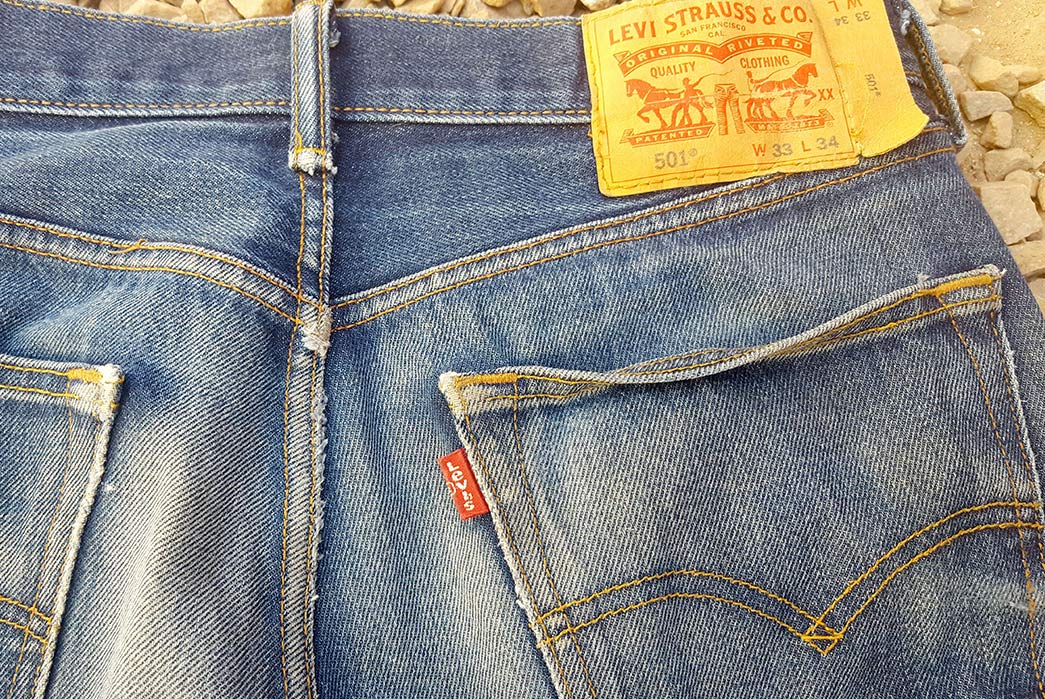 Fade-of-the-Day---Levi's-501-STF-(10-Months,-1-Wash,-2-Soaks)-back-top-detailed-leather-patch