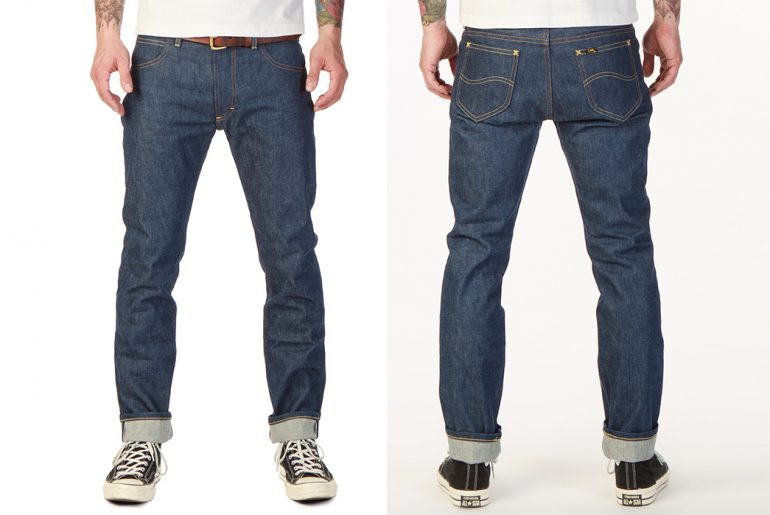 Lee-101-Releases-Their-Rider-Jean-in-15oz.-Natural-Indigo-Selvedge-Denim-front-back</a>