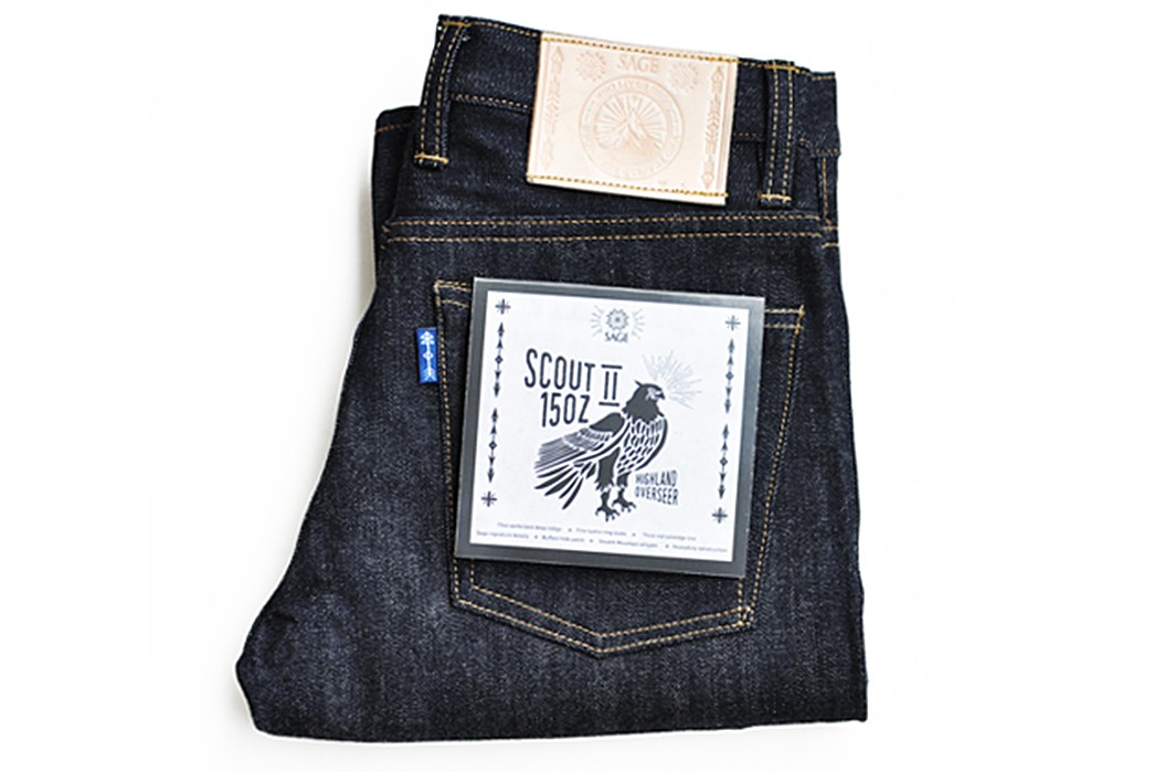 Sage-Scout-II-15oz.-Sanforized-Deep-Indigo-Selvedge-Jeans-are-Under-$100-folded