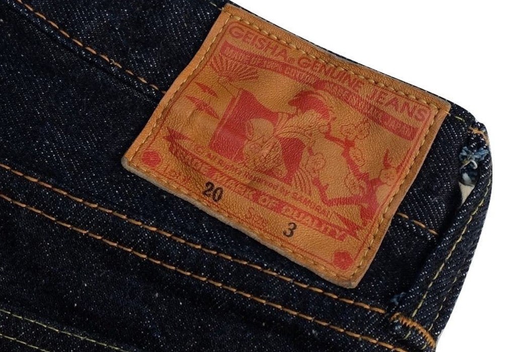 Samurai's-GA510LXXII-Geisha-16oz.-Selvedge-Jeans-are-Geared-Towards-the-Gals-leather-patch