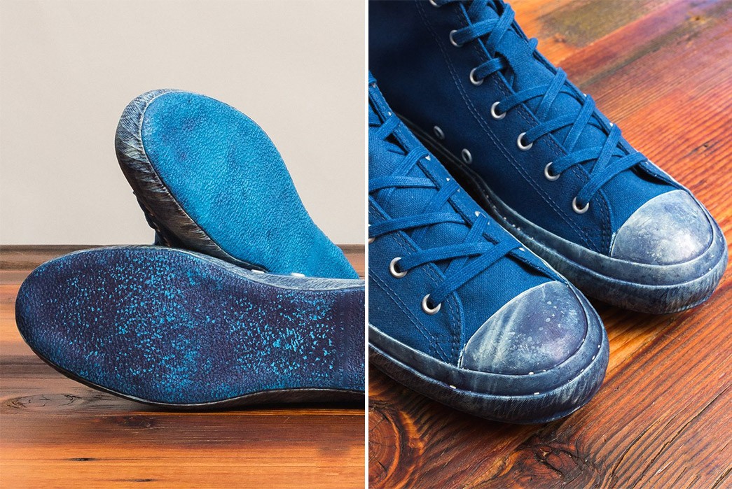 Shoes-Like-Pottery-Shifts-Into-Maximum-Overdye-With-Their-Natural-Indigo-High-Top-Sneakers-pair-bottom-and-top-front-side
