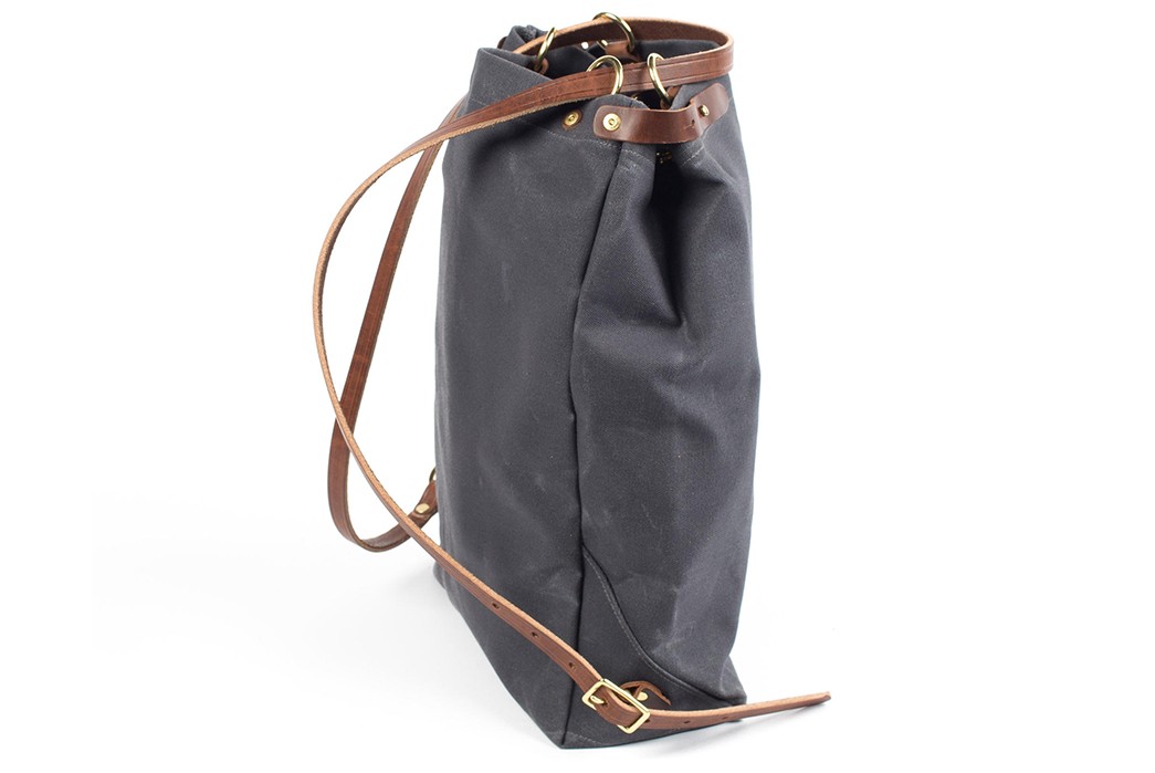 Wood-&-Faulk's-Waxed-Canvas-Shuttle-Pack-is-a-Simple-Twofer-Tote-Backpack-side