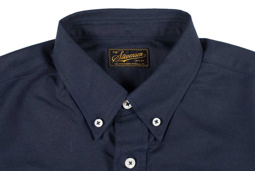 Stevenson-Overall-Co.-Old-Ivy-Indigo-Dyed-Oxford-Shirt-front-collar