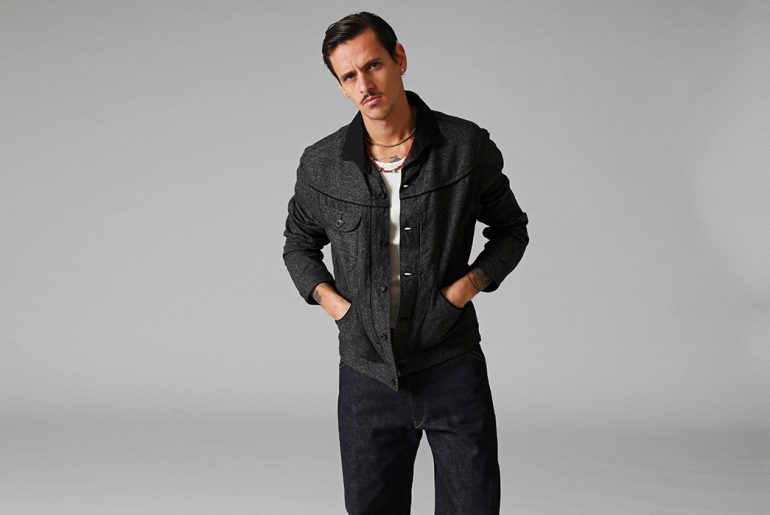 Stevenson-Overall-Co.-Releases-Their-Weekend-Warrior-Lookbook-black-jacket-and-dark-blue-pants</a>