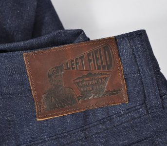 Summer-Weight-Raw-Denim-Jeans---Five-Plus-One2)-Left-Field-Greaser-Jean-in-Deadstock-10Oz.-Japanese-Nep-Selvedge-leather-patch