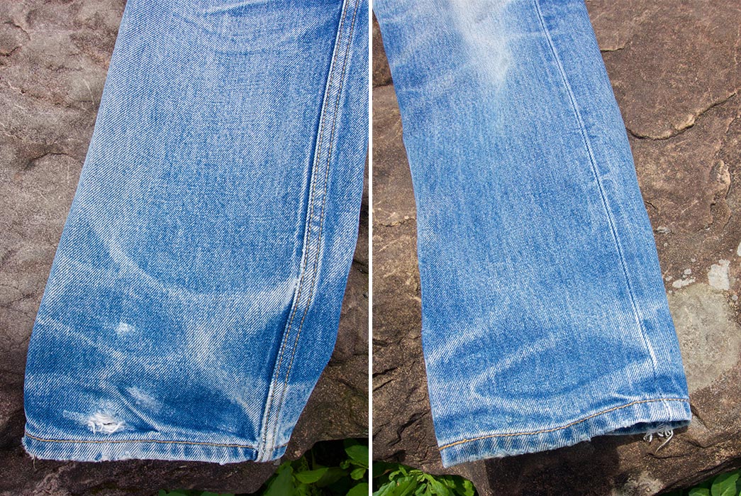 Fade-of-the-Day---Levi's-501-STF-(2-Years,-3-Washes,-1-Soak)-legs-down