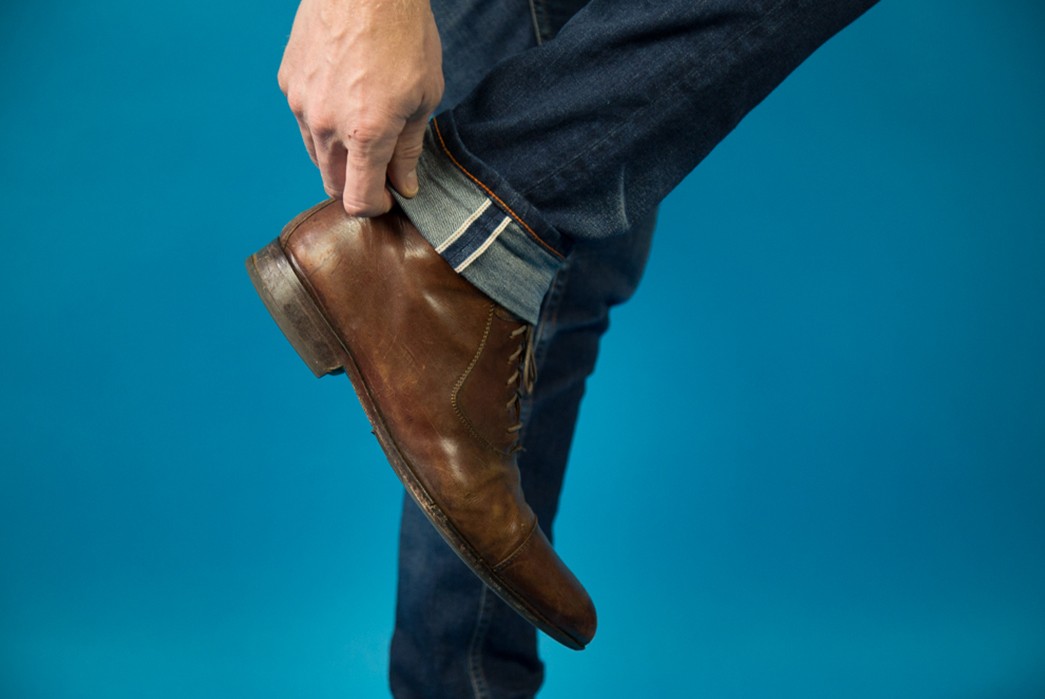 Fade-of-the-Day---Williamsburg-Grand-Street-Stretch-Selvedge-(1.5-Years,-4-Washes,-1-Soak)-leg-selvedge-shoe