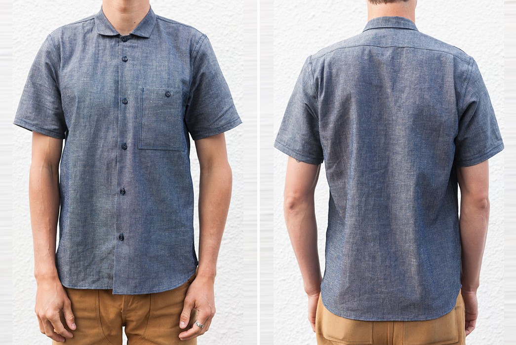 Grease-Point-Workwear-Indigo-Linen-Chambray-Shirt-front-back