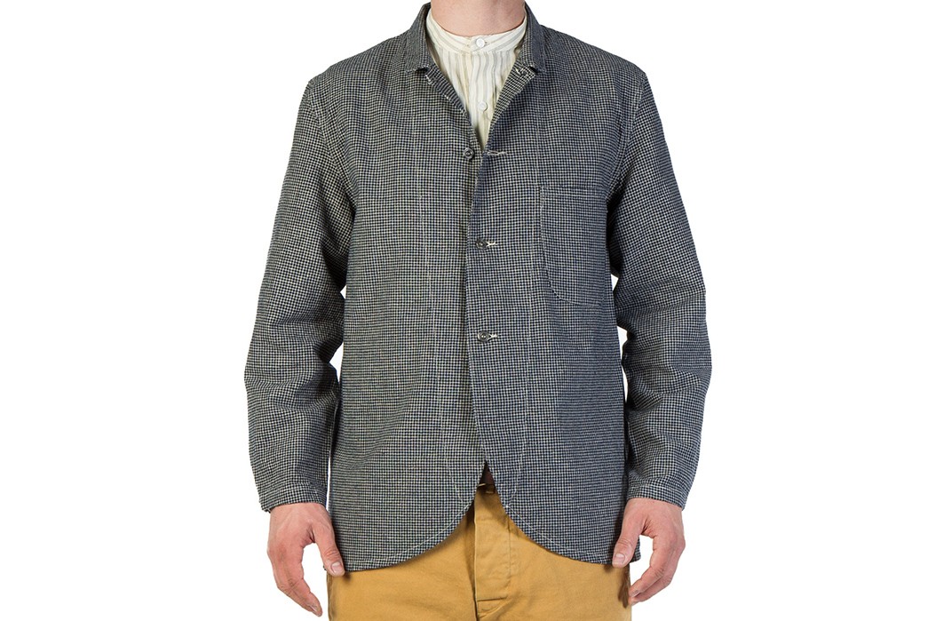 Levi's-Vintage-Clothing-Lot-3356-Indigo-Check-Sack-Coat-model-front