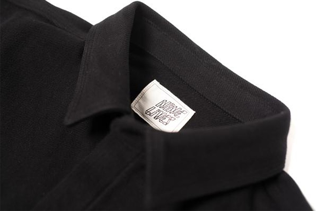 Nine-Lives-Heavyweight-Chino-Twill-Work-Shirt-black-front-collar