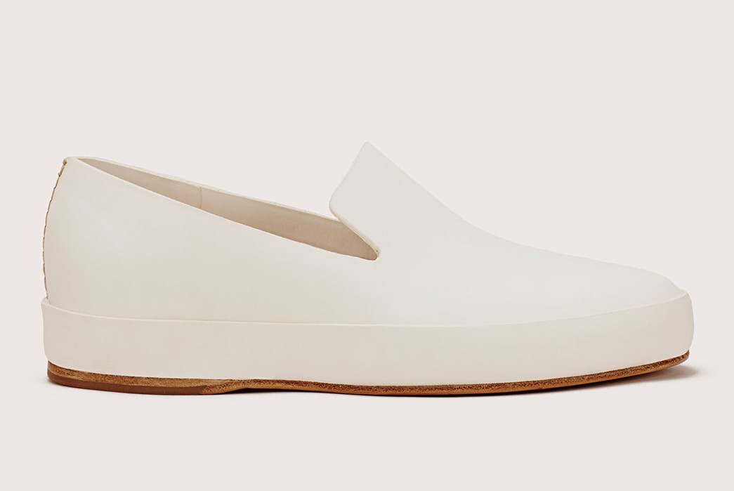 Slipper-Style-Loafers---Five-Plus-One-3)-Feit-Slipper-in-White-Semi-Cordovan