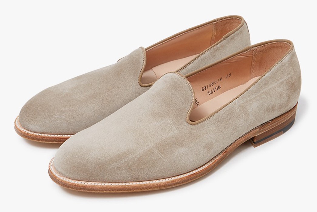 Slipper-Style-Loafers---Five-Plus-One-4)-Alden-Harvie-Slip-On-in-Milkshake-pair-