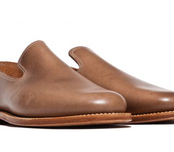 Viberg-Goes-Low-with-Natural-Chromexcel-Slippers-pair-front-side
