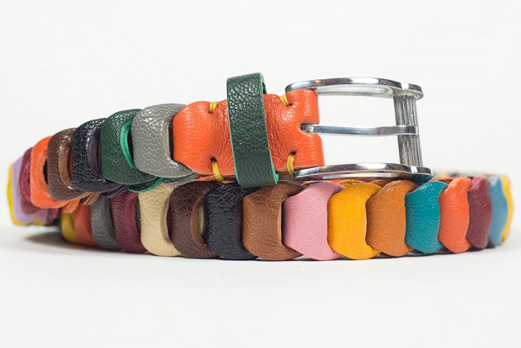 Woven-Leather-Belts---Five-Plus-One-Plus-One---Il-Micio-Multi-Color-Linked-Boho-Belt