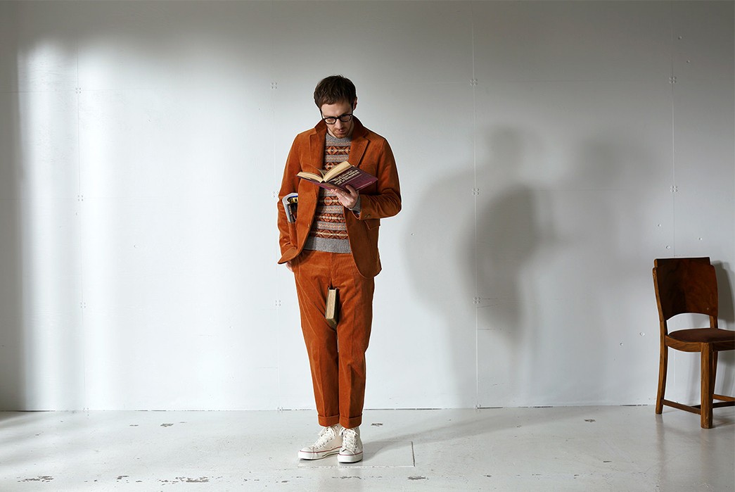 Beams-Plus-Channels-The-Beat-Generation-for-Their-Fall-Winter-2017-Lookbook-orange-jacket-and-orange-pants