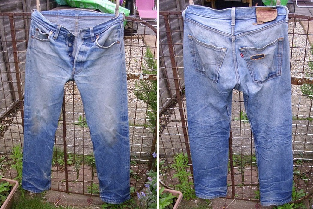 Fade-of-the-Day---Levi's-501-STF-(10-Months,-3-Washes,-1-Soaks)-front-back-hanged